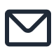Black envelope icon on a transparent background.