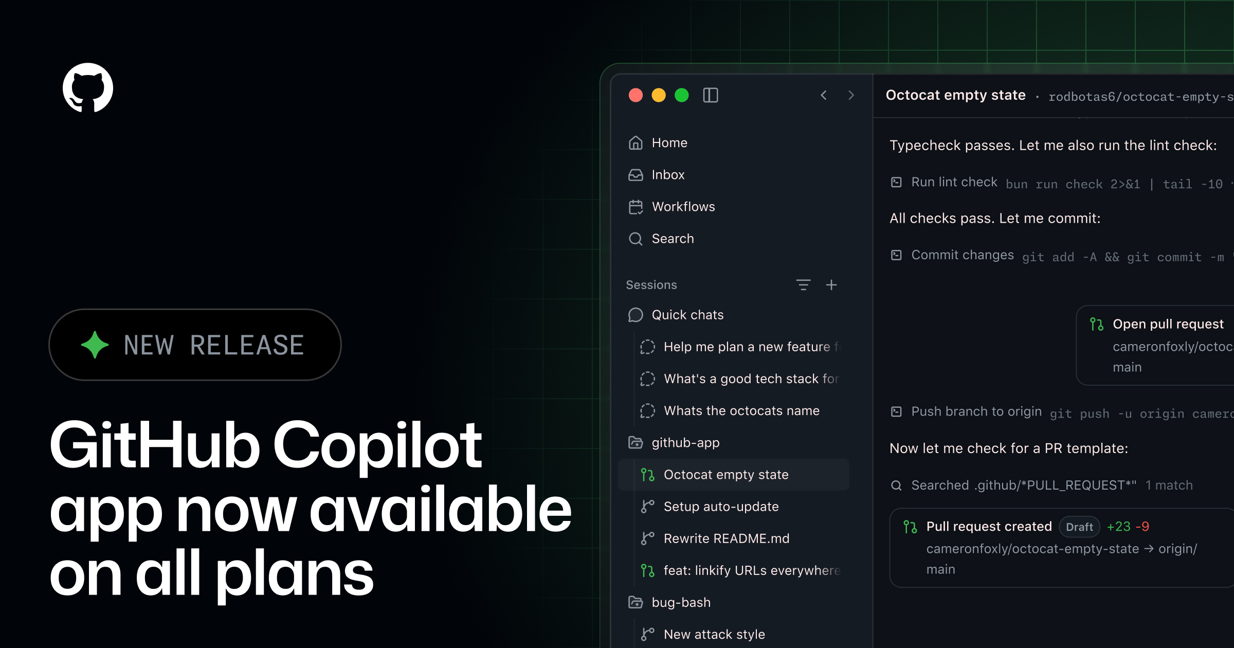 GitHub Copilot app available to all visual